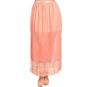 HUG+ Women's Skirt Diamond Print Long Lined Two Side Slits SIZE 2XL